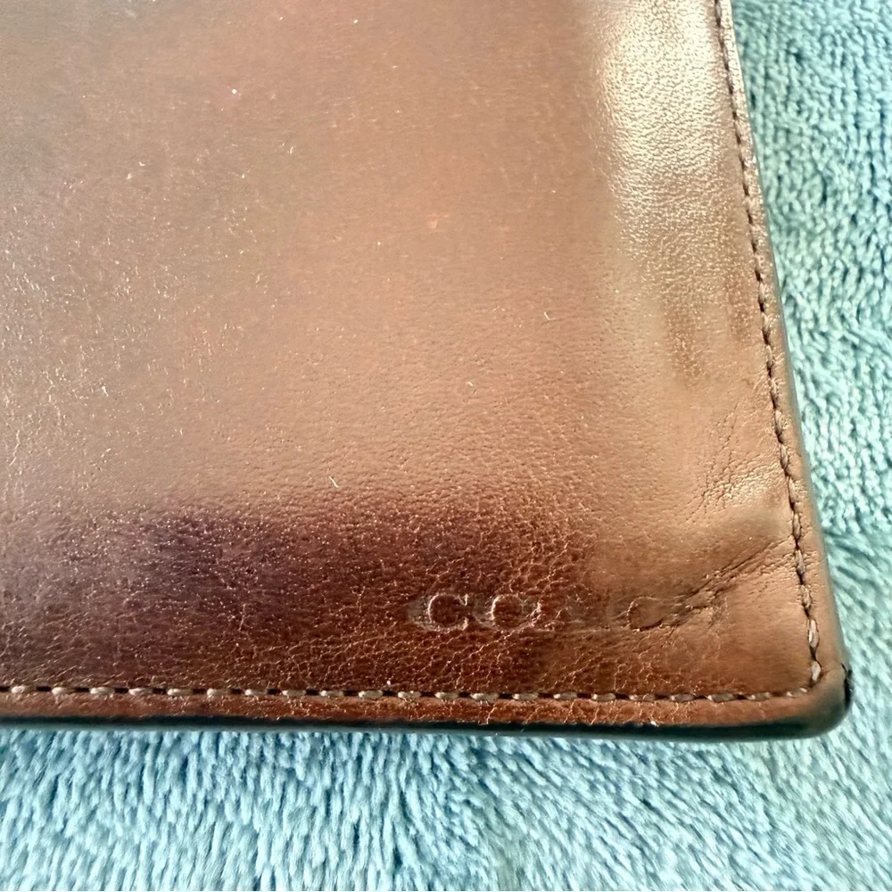 Vintage Coach Brown Leather Bifold Wallet